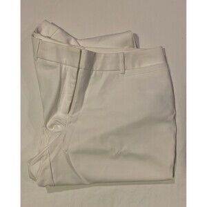 Worthington Curvy Pants Womens 10 White Cotton Stretch Dress Flare Leg